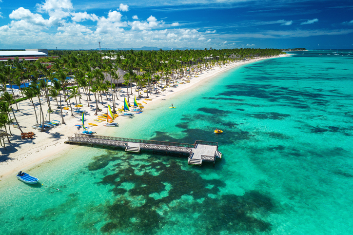 Vista aérea con dron de Playa Bávaro.